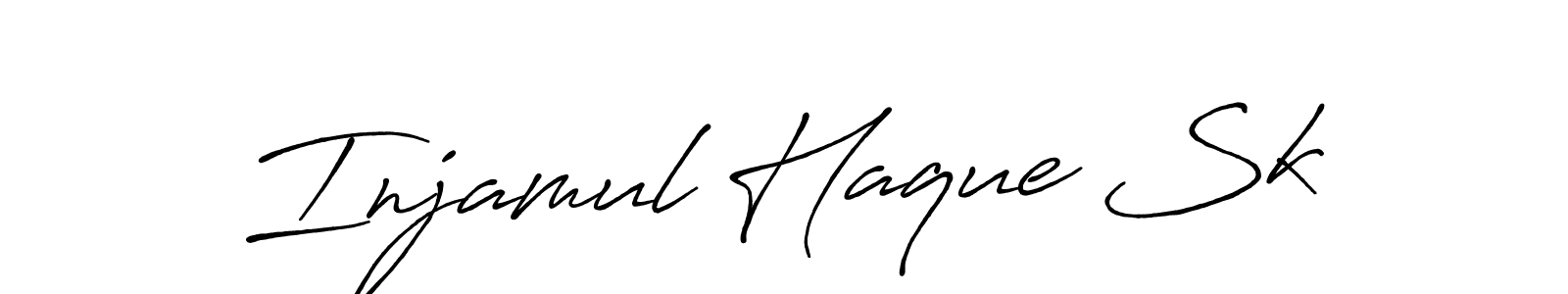 Create a beautiful signature design for name Injamul Haque Sk. With this signature (Antro_Vectra_Bolder) fonts, you can make a handwritten signature for free. Injamul Haque Sk signature style 7 images and pictures png