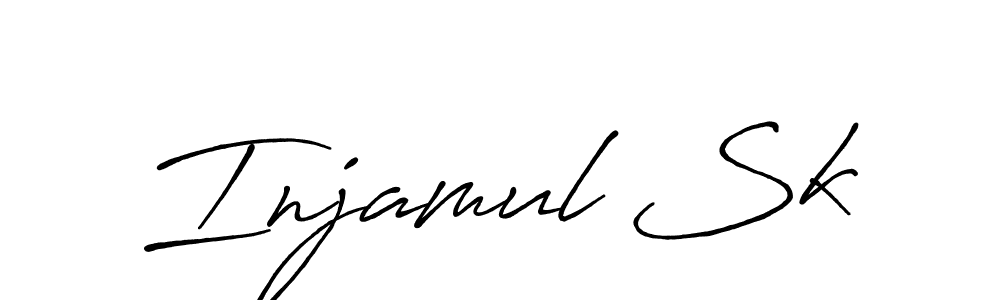 How to make Injamul Sk name signature. Use Antro_Vectra_Bolder style for creating short signs online. This is the latest handwritten sign. Injamul Sk signature style 7 images and pictures png