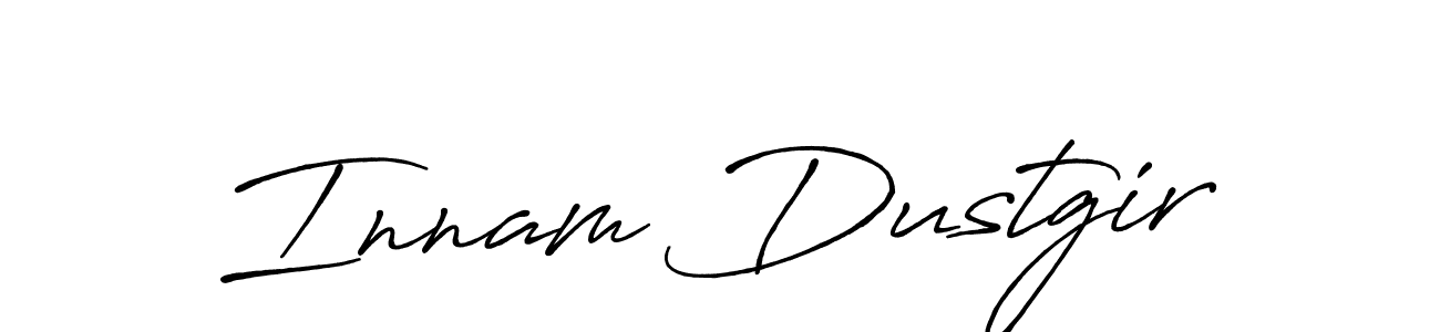 How to make Innam Dustgir name signature. Use Antro_Vectra_Bolder style for creating short signs online. This is the latest handwritten sign. Innam Dustgir signature style 7 images and pictures png