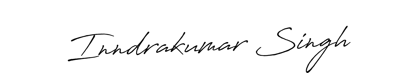 How to make Inndrakumar Singh name signature. Use Antro_Vectra_Bolder style for creating short signs online. This is the latest handwritten sign. Inndrakumar Singh signature style 7 images and pictures png
