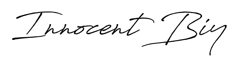 The Antro_Vectra_Bolder font transforms the name Innocent Biy into an executive sign with sharp precision and distinguished character. Innocent Biy signature style 7 images and pictures png