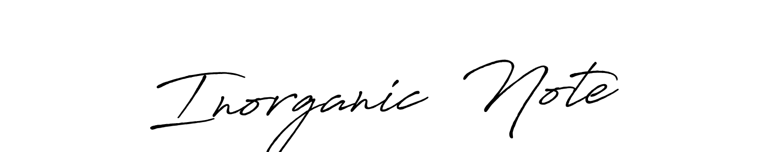 Make a beautiful signature design for name Inorganic  Note. With this signature (Antro_Vectra_Bolder) style, you can create a handwritten signature for free. Inorganic  Note signature style 7 images and pictures png