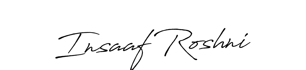 Also You can easily find your signature by using the search form. We will create Insaaf Roshni name handwritten signature images for you free of cost using Antro_Vectra_Bolder sign style. Insaaf Roshni signature style 7 images and pictures png