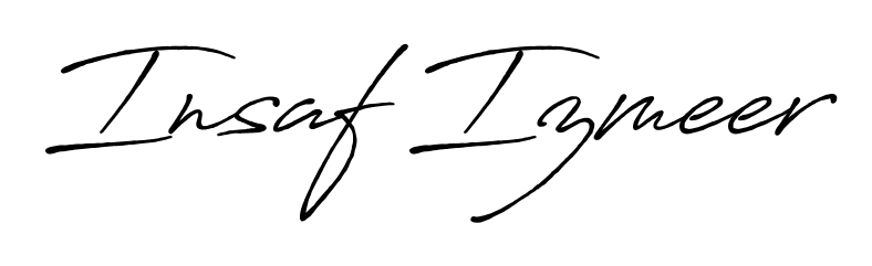 Generate high-definition signature styles for Insaf Izmeer. The Antro_Vectra_Bolder typeface ensures crisp legibility and sophisticated design. Insaf Izmeer signature style 7 images and pictures png