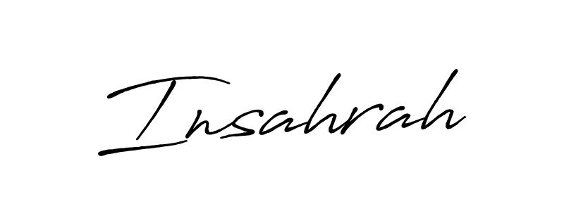 How to make Insahrah name signature. Use Antro_Vectra_Bolder style for creating short signs online. This is the latest handwritten sign. Insahrah signature style 7 images and pictures png