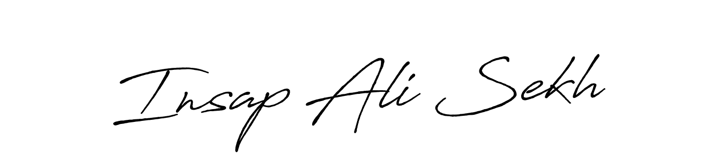 Make a beautiful signature design for name Insap Ali Sekh. With this signature (Antro_Vectra_Bolder) style, you can create a handwritten signature for free. Insap Ali Sekh signature style 7 images and pictures png