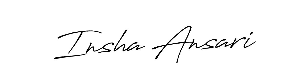 if you are searching for the best signature style for your name Insha Ansari. so please give up your signature search. here we have designed multiple signature styles  using Antro_Vectra_Bolder. Insha Ansari signature style 7 images and pictures png
