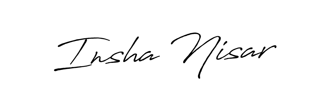 Similarly Antro_Vectra_Bolder is the best handwritten signature design. Signature creator online .You can use it as an online autograph creator for name Insha Nisar. Insha Nisar signature style 7 images and pictures png