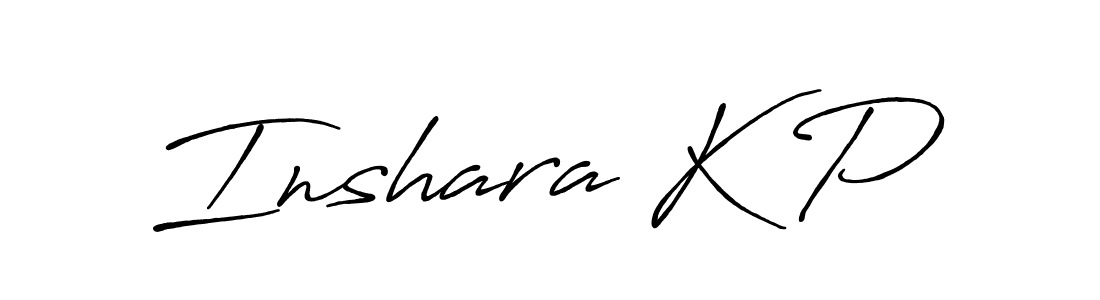 Make a beautiful signature design for name Inshara K P. With this signature (Antro_Vectra_Bolder) style, you can create a handwritten signature for free. Inshara K P signature style 7 images and pictures png