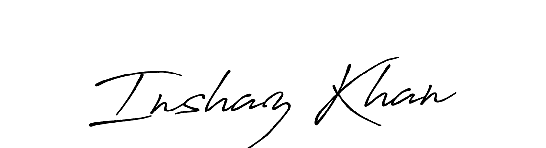 Use a signature maker to create a handwritten signature online. With this signature software, you can design (Antro_Vectra_Bolder) your own signature for name Inshaz Khan. Inshaz Khan signature style 7 images and pictures png