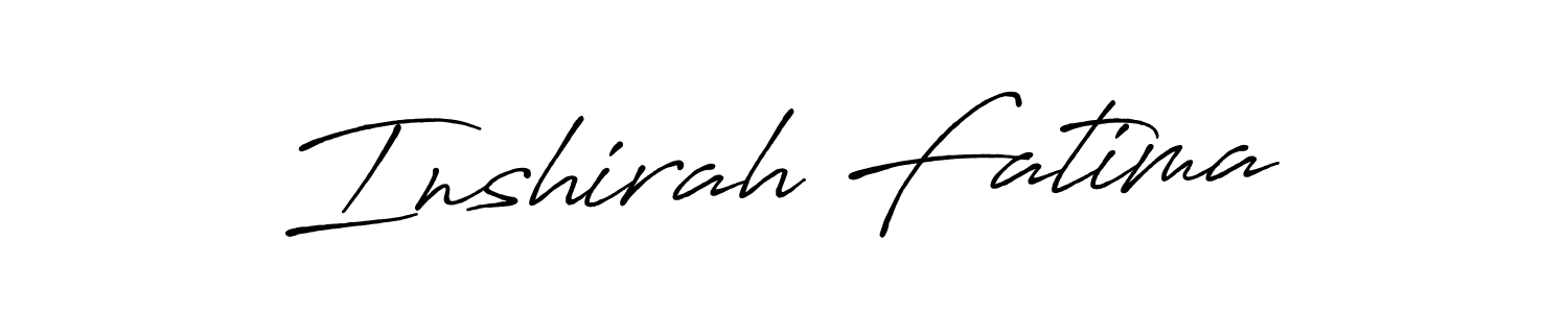 Make a beautiful signature design for name Inshirah Fatima. With this signature (Antro_Vectra_Bolder) style, you can create a handwritten signature for free. Inshirah Fatima signature style 7 images and pictures png