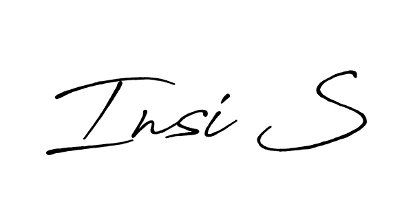 How to make Insi S name signature. Use Antro_Vectra_Bolder style for creating short signs online. This is the latest handwritten sign. Insi S signature style 7 images and pictures png