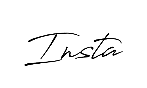 How to make Insta signature? Antro_Vectra_Bolder is a professional autograph style. Create handwritten signature for Insta name. Insta signature style 7 images and pictures png