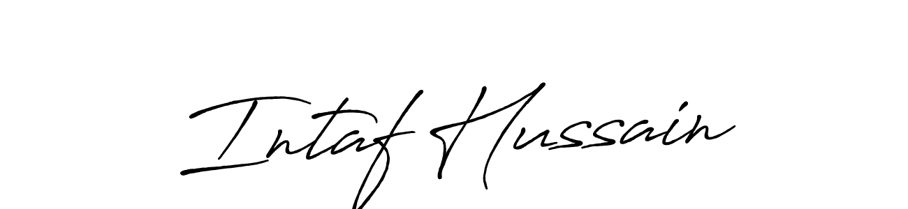 Make a beautiful signature design for name Intaf Hussain. With this signature (Antro_Vectra_Bolder) style, you can create a handwritten signature for free. Intaf Hussain signature style 7 images and pictures png