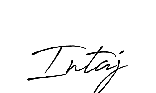 How to make Intaj name signature. Use Antro_Vectra_Bolder style for creating short signs online. This is the latest handwritten sign. Intaj signature style 7 images and pictures png