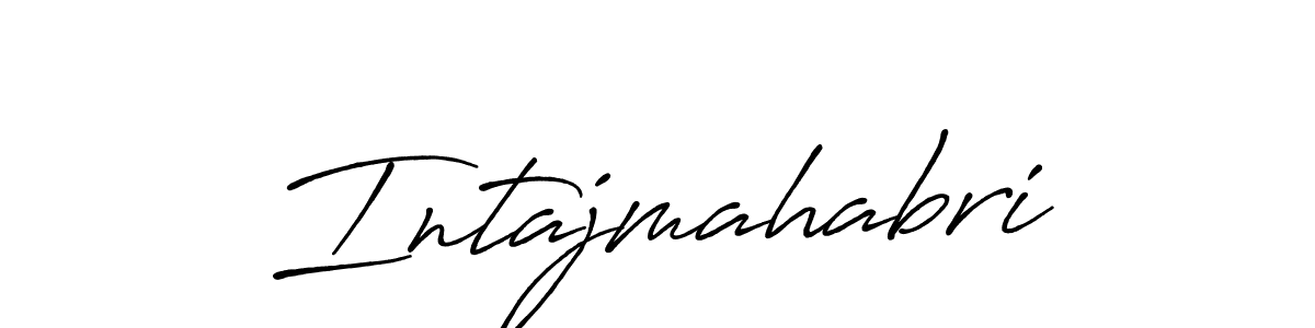 Make a beautiful signature design for name Intajmahabri. With this signature (Antro_Vectra_Bolder) style, you can create a handwritten signature for free. Intajmahabri signature style 7 images and pictures png