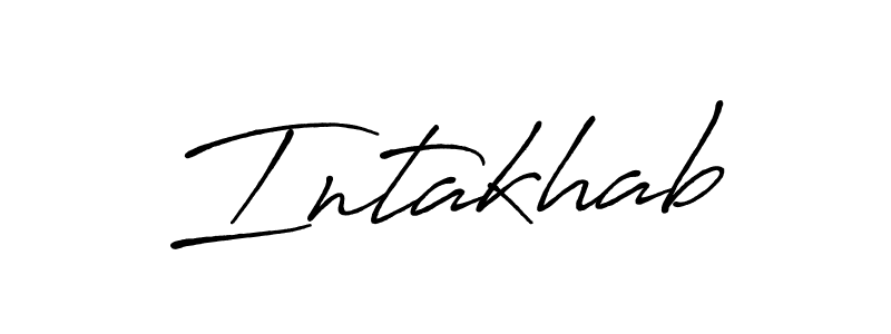 Create a beautiful signature design for name Intakhab. With this signature (Antro_Vectra_Bolder) fonts, you can make a handwritten signature for free. Intakhab signature style 7 images and pictures png