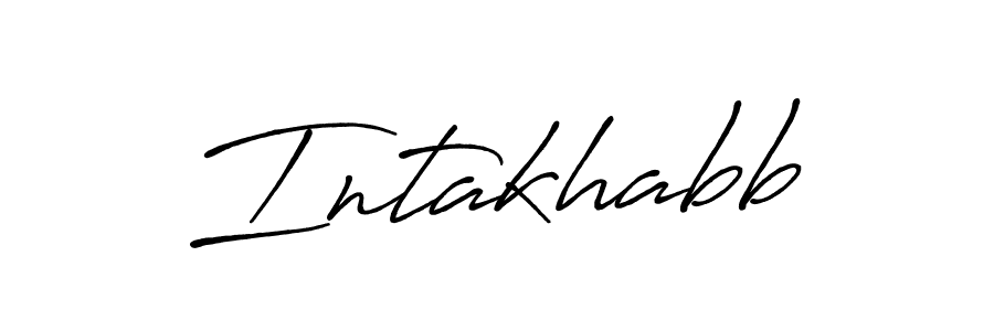 You should practise on your own different ways (Antro_Vectra_Bolder) to write your name (Intakhabb) in signature. don't let someone else do it for you. Intakhabb signature style 7 images and pictures png