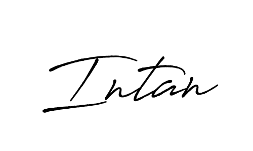 You should practise on your own different ways (Antro_Vectra_Bolder) to write your name (Intan) in signature. don't let someone else do it for you. Intan signature style 7 images and pictures png