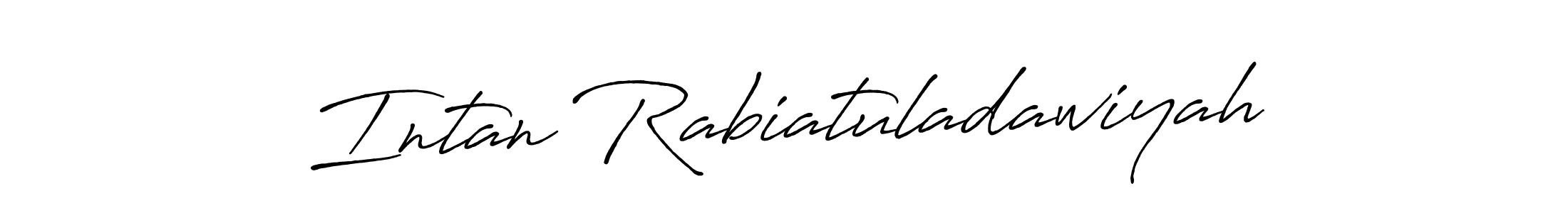 Design your own signature with our free online signature maker. With this signature software, you can create a handwritten (Antro_Vectra_Bolder) signature for name Intan Rabiatuladawiyah. Intan Rabiatuladawiyah signature style 7 images and pictures png