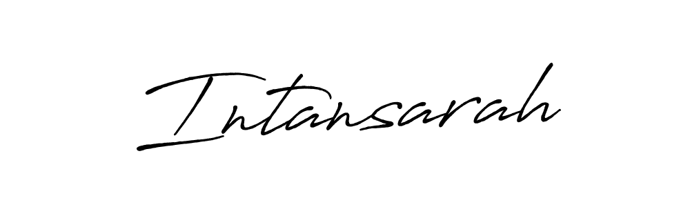 Use a signature maker to create a handwritten signature online. With this signature software, you can design (Antro_Vectra_Bolder) your own signature for name Intansarah. Intansarah signature style 7 images and pictures png