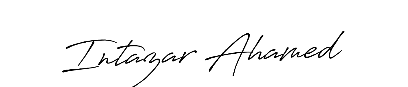 Create a beautiful signature design for name Intazar Ahamed. With this signature (Antro_Vectra_Bolder) fonts, you can make a handwritten signature for free. Intazar Ahamed signature style 7 images and pictures png