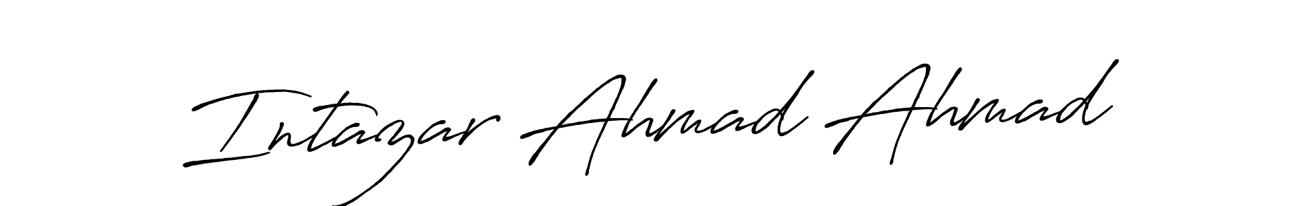 Create a beautiful signature design for name Intazar Ahmad Ahmad. With this signature (Antro_Vectra_Bolder) fonts, you can make a handwritten signature for free. Intazar Ahmad Ahmad signature style 7 images and pictures png