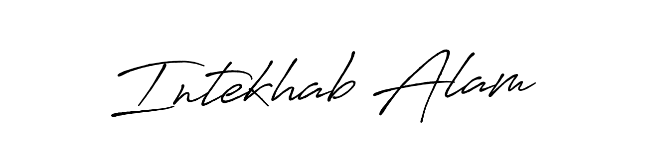 Use a signature maker to create a handwritten signature online. With this signature software, you can design (Antro_Vectra_Bolder) your own signature for name Intekhab Alam. Intekhab Alam signature style 7 images and pictures png