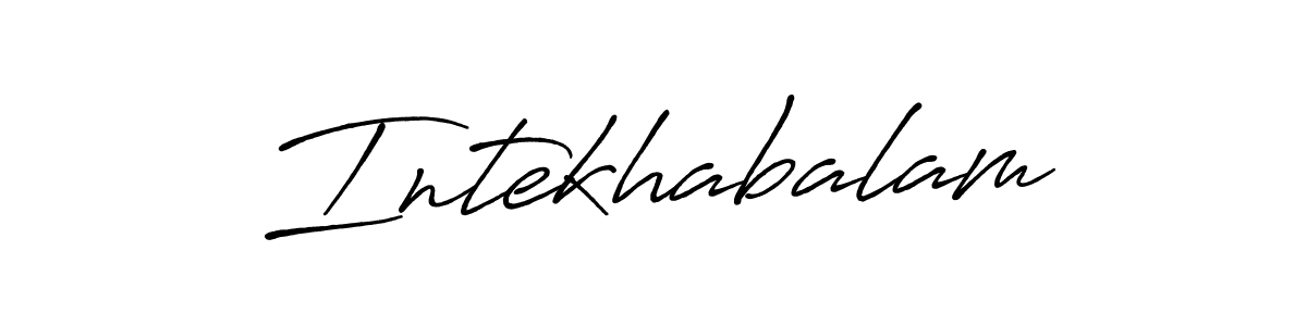 Use a signature maker to create a handwritten signature online. With this signature software, you can design (Antro_Vectra_Bolder) your own signature for name Intekhabalam. Intekhabalam signature style 7 images and pictures png