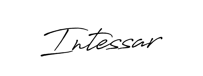 Make a beautiful signature design for name Intessar. With this signature (Antro_Vectra_Bolder) style, you can create a handwritten signature for free. Intessar signature style 7 images and pictures png