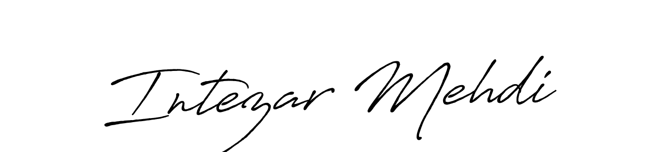 How to make Intezar Mehdi signature? Antro_Vectra_Bolder is a professional autograph style. Create handwritten signature for Intezar Mehdi name. Intezar Mehdi signature style 7 images and pictures png