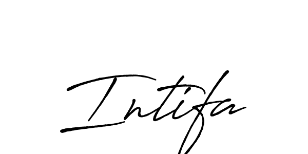 Use a signature maker to create a handwritten signature online. With this signature software, you can design (Antro_Vectra_Bolder) your own signature for name Intifa. Intifa signature style 7 images and pictures png