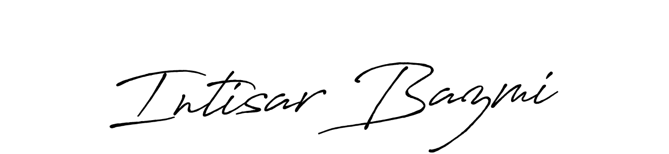 You should practise on your own different ways (Antro_Vectra_Bolder) to write your name (Intisar Bazmi) in signature. don't let someone else do it for you. Intisar Bazmi signature style 7 images and pictures png