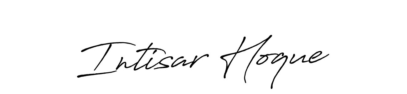 How to make Intisar Hoque name signature. Use Antro_Vectra_Bolder style for creating short signs online. This is the latest handwritten sign. Intisar Hoque signature style 7 images and pictures png