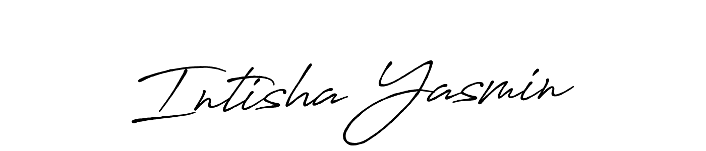 Intisha Yasmin stylish signature style. Best Handwritten Sign (Antro_Vectra_Bolder) for my name. Handwritten Signature Collection Ideas for my name Intisha Yasmin. Intisha Yasmin signature style 7 images and pictures png