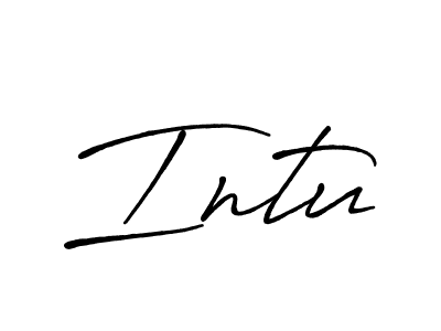 How to make Intu signature? Antro_Vectra_Bolder is a professional autograph style. Create handwritten signature for Intu name. Intu signature style 7 images and pictures png