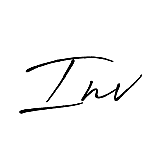 Make a beautiful signature design for name Inv. With this signature (Antro_Vectra_Bolder) style, you can create a handwritten signature for free. Inv signature style 7 images and pictures png