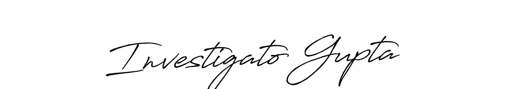 Create a beautiful signature design for name Investigato Gupta. With this signature (Antro_Vectra_Bolder) fonts, you can make a handwritten signature for free. Investigato Gupta signature style 7 images and pictures png