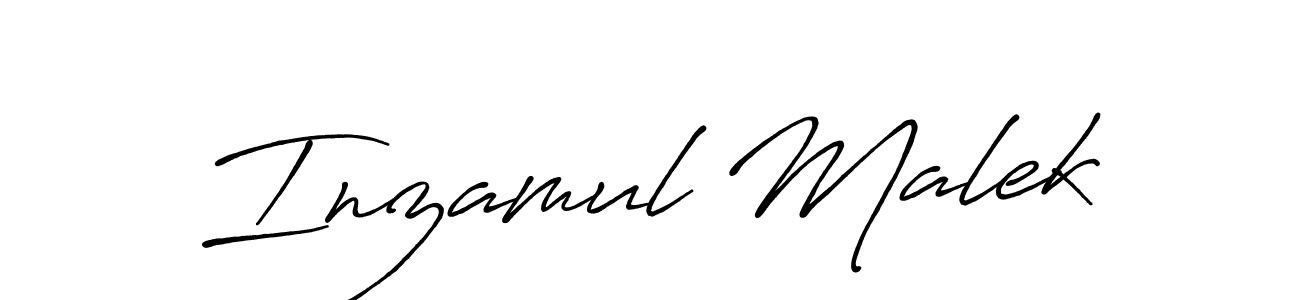 Make a beautiful signature design for name Inzamul Malek. With this signature (Antro_Vectra_Bolder) style, you can create a handwritten signature for free. Inzamul Malek signature style 7 images and pictures png
