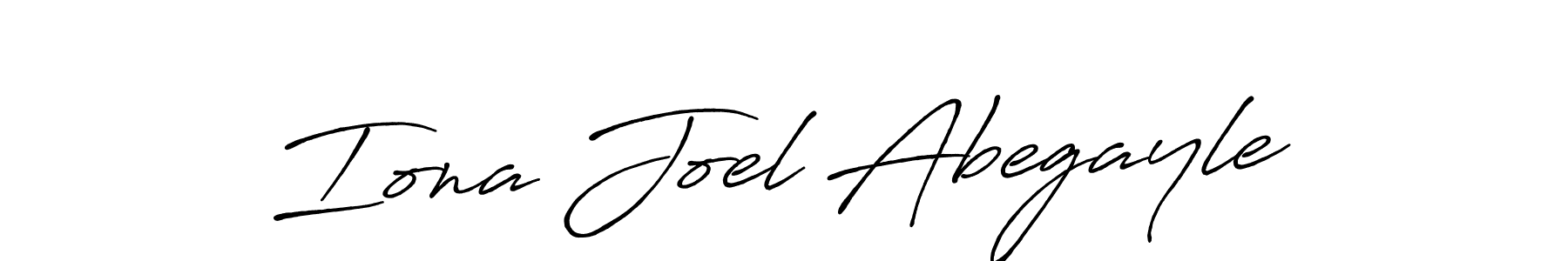 Make a beautiful signature design for name Iona Joel Abegayle. With this signature (Antro_Vectra_Bolder) style, you can create a handwritten signature for free. Iona Joel Abegayle signature style 7 images and pictures png