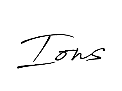 You should practise on your own different ways (Antro_Vectra_Bolder) to write your name (Ions) in signature. don't let someone else do it for you. Ions signature style 7 images and pictures png