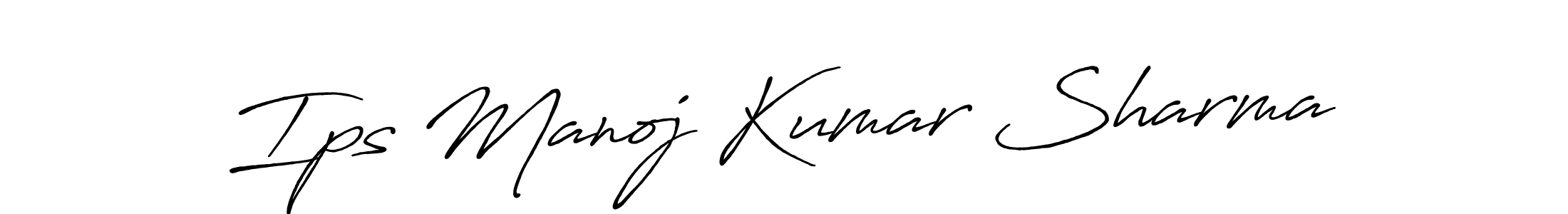 Make a beautiful signature design for name Ips Manoj Kumar Sharma. With this signature (Antro_Vectra_Bolder) style, you can create a handwritten signature for free. Ips Manoj Kumar Sharma signature style 7 images and pictures png