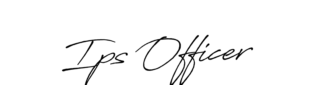How to make Ips Officer name signature. Use Antro_Vectra_Bolder style for creating short signs online. This is the latest handwritten sign. Ips Officer signature style 7 images and pictures png