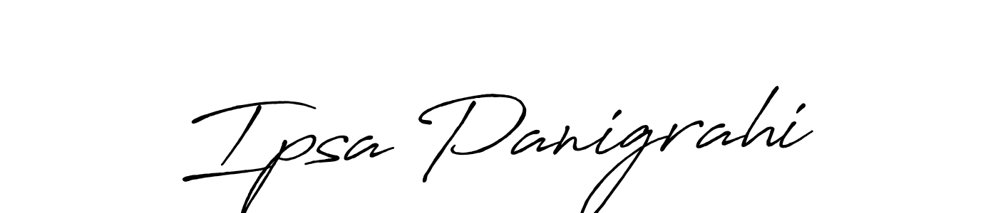 How to make Ipsa Panigrahi name signature. Use Antro_Vectra_Bolder style for creating short signs online. This is the latest handwritten sign. Ipsa Panigrahi signature style 7 images and pictures png