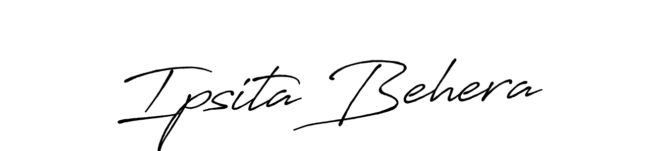 How to make Ipsita Behera name signature. Use Antro_Vectra_Bolder style for creating short signs online. This is the latest handwritten sign. Ipsita Behera signature style 7 images and pictures png