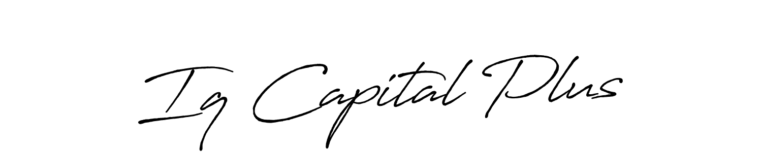How to make Iq Capital Plus name signature. Use Antro_Vectra_Bolder style for creating short signs online. This is the latest handwritten sign. Iq Capital Plus signature style 7 images and pictures png