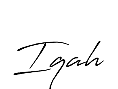 Design your own signature with our free online signature maker. With this signature software, you can create a handwritten (Antro_Vectra_Bolder) signature for name Iqah. Iqah signature style 7 images and pictures png