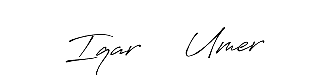 How to make Iqar     Umer name signature. Use Antro_Vectra_Bolder style for creating short signs online. This is the latest handwritten sign. Iqar     Umer signature style 7 images and pictures png