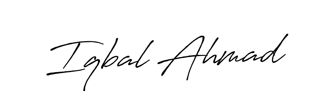 Create a beautiful signature design for name Iqbal Ahmad. With this signature (Antro_Vectra_Bolder) fonts, you can make a handwritten signature for free. Iqbal Ahmad signature style 7 images and pictures png