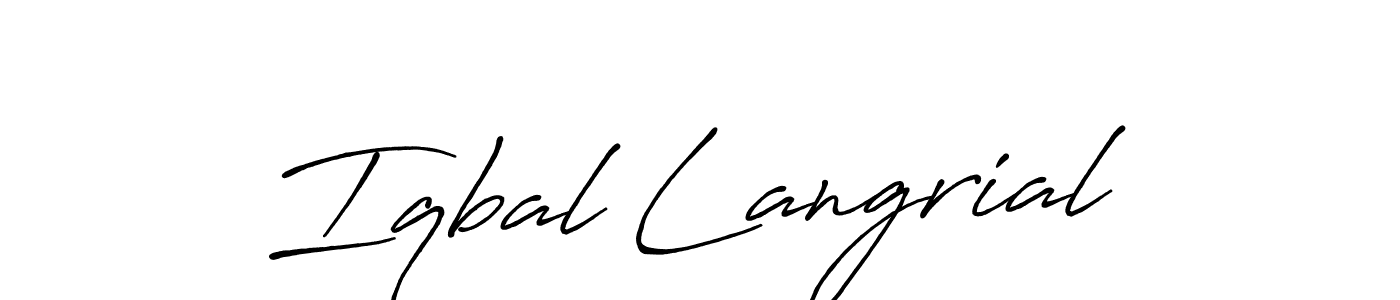 Design your own signature with our free online signature maker. With this signature software, you can create a handwritten (Antro_Vectra_Bolder) signature for name Iqbal Langrial. Iqbal Langrial signature style 7 images and pictures png